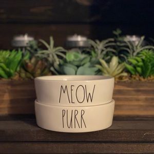 Rae Dunn Purr and Meow Cat Food Dishes